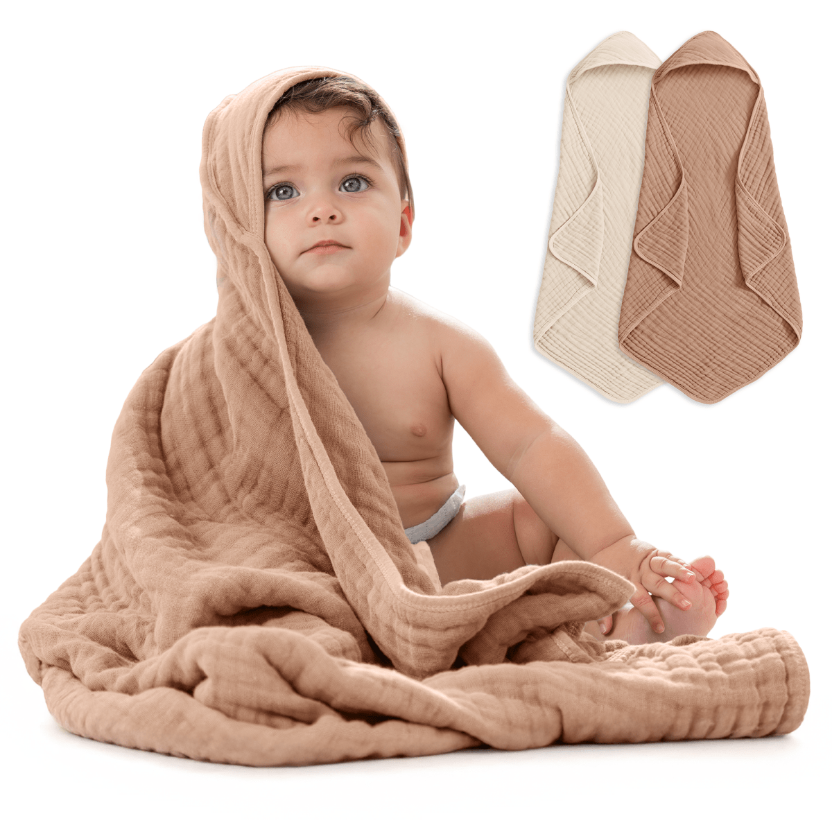 Comfy Cubs Comfy Cubs Cedar Sand Baby Hooded Towels for Bath Time - Everetts Place Boutique - 