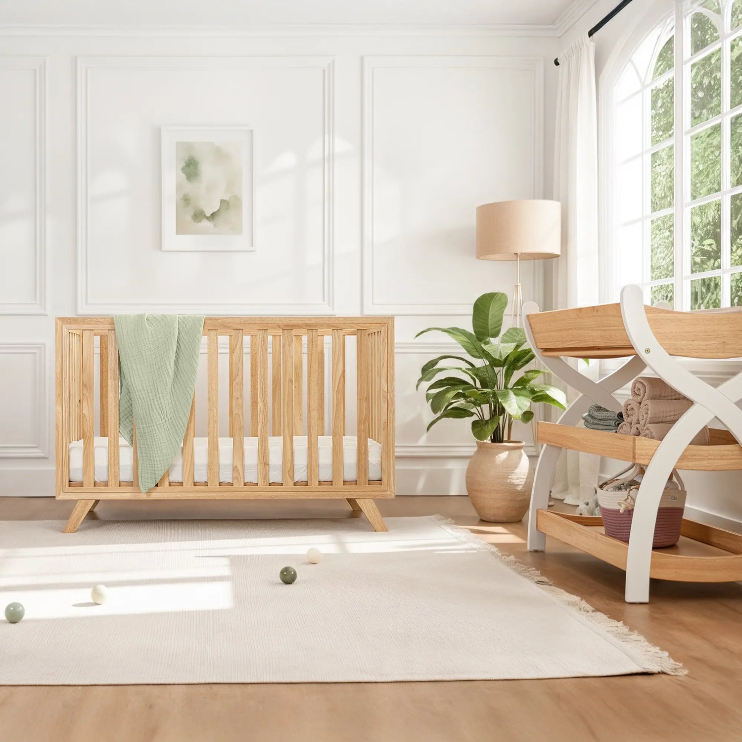 Comfy Cubs Convertible Baby Crib Natural Wood For 0 To 3 Years Comfy Cubs 
