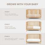 Comfy Cubs Convertible Baby Crib Natural Wood For 0 To 3 Years Comfy Cubs 