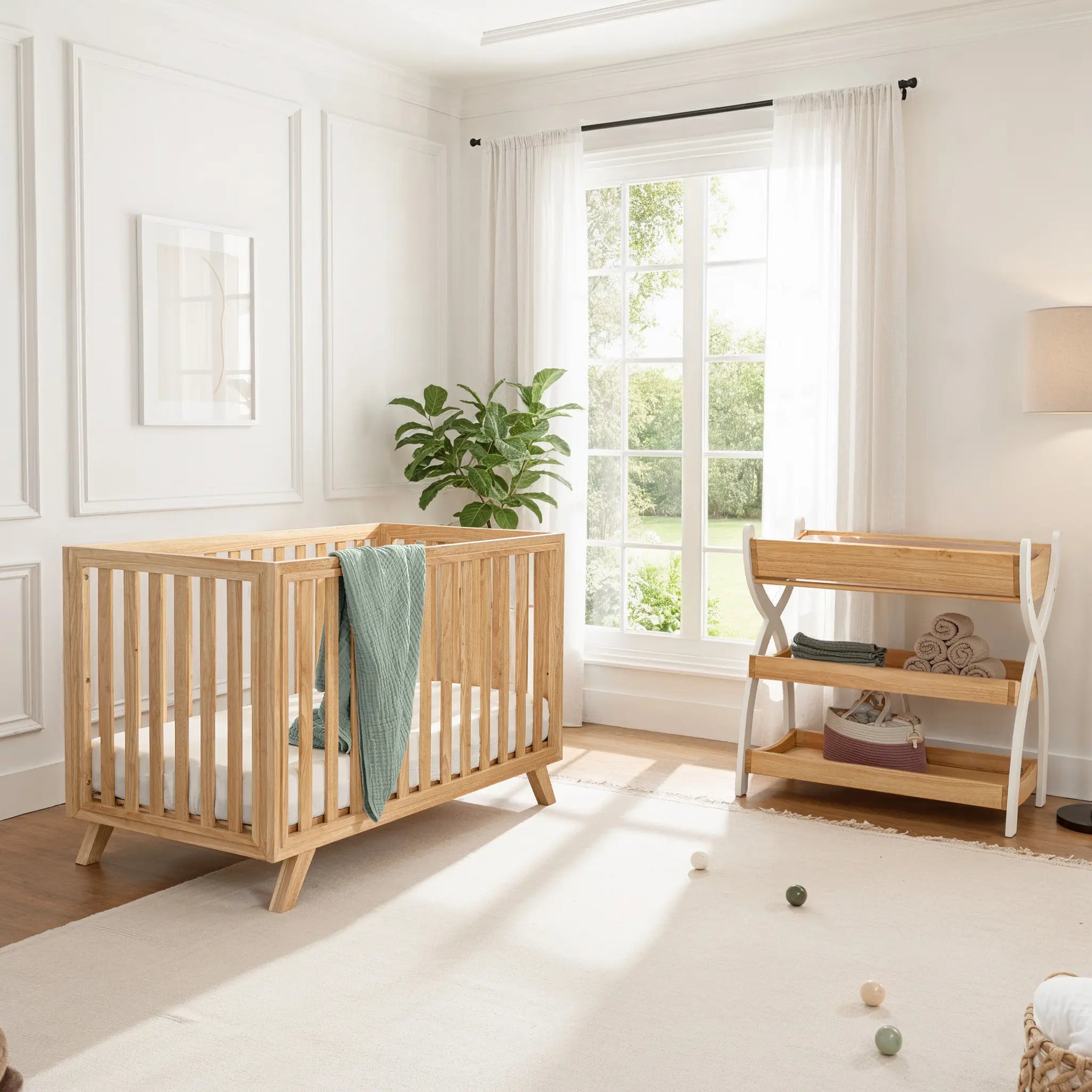 Comfy Cubs Convertible Baby Crib Natural Wood For 0 To 3 Years Comfy Cubs 