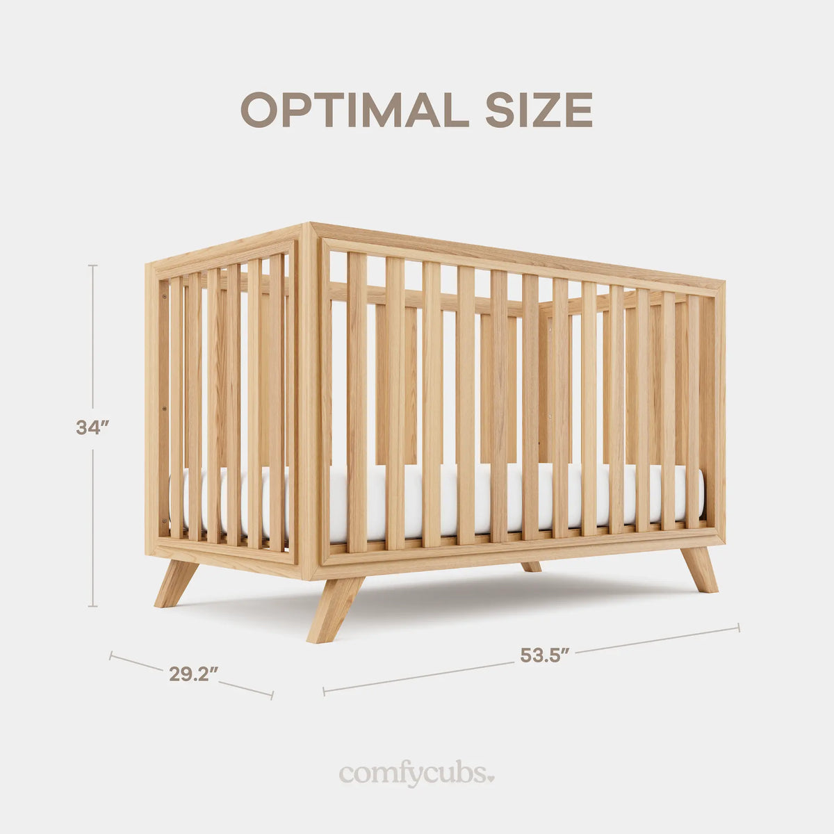 Comfy Cubs Convertible Baby Crib Natural Wood For 0 To 3 Years Comfy Cubs 