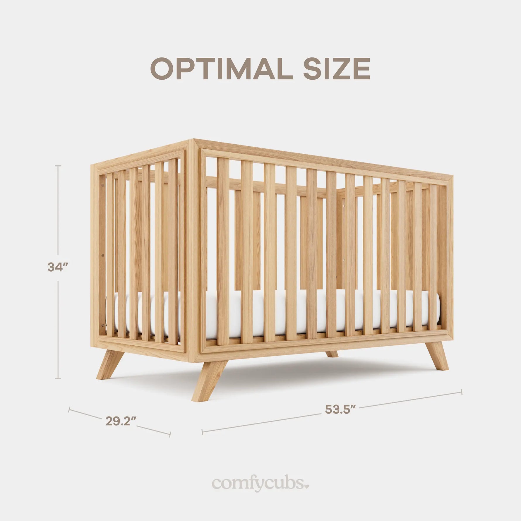 Comfy Cubs Convertible Baby Crib Natural Wood For 0 To 3 Years Comfy Cubs 
