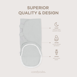 Comfy Cubs Easy Swaddle Blanket Zipper Stone Pacific Blue Comfy Cubs Everetts Place: Online Boutique