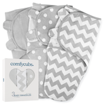 Comfy Cubs Grey Swaddle Blankets Pack Of 3 For Newborns Cozy Comfy Cubs Everetts Place: Online Boutique 29.99
