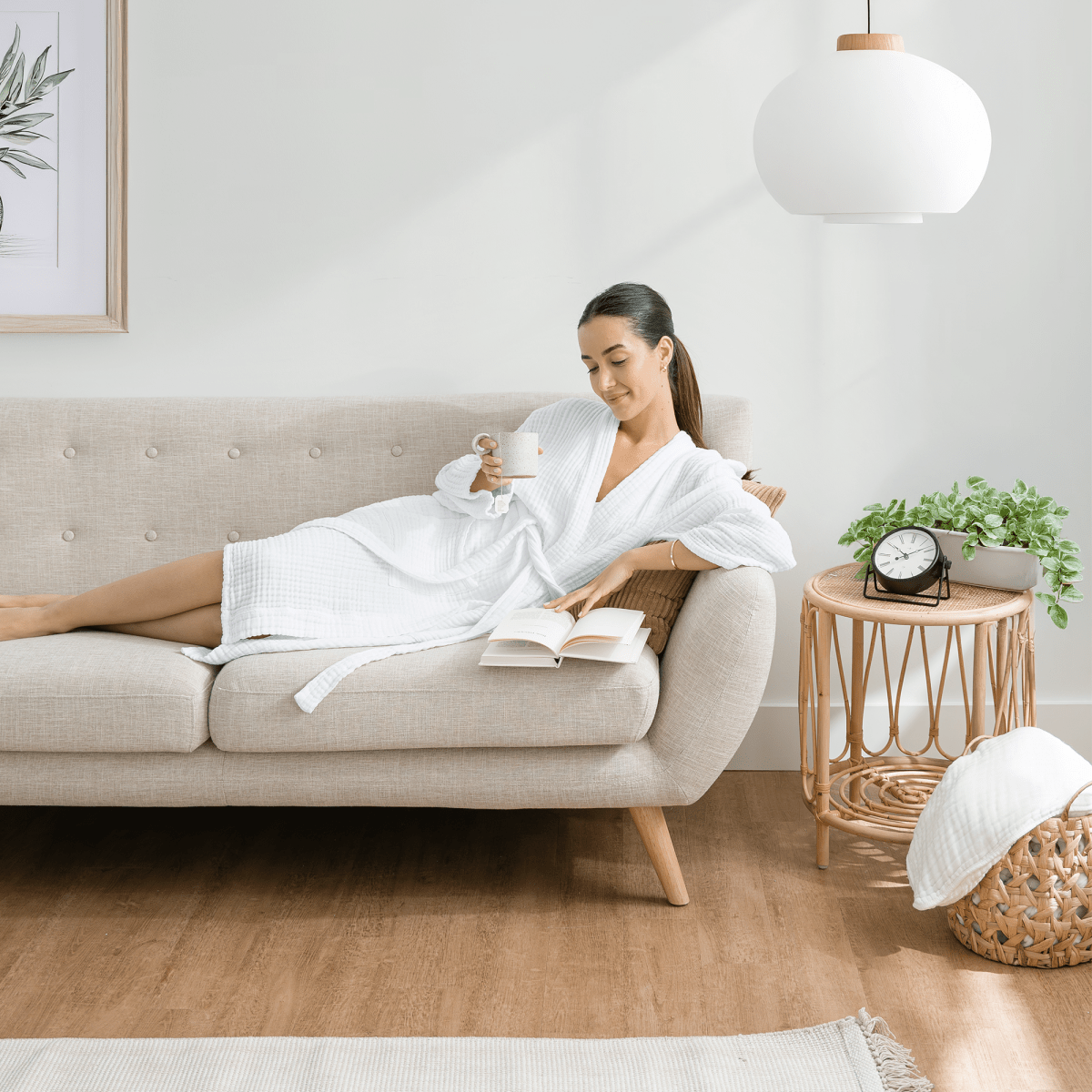 Comfy Cubs Comfy Cubs Muslin Bathrobe Hooded White 4 Layer Cotton - Everetts Place Boutique - 