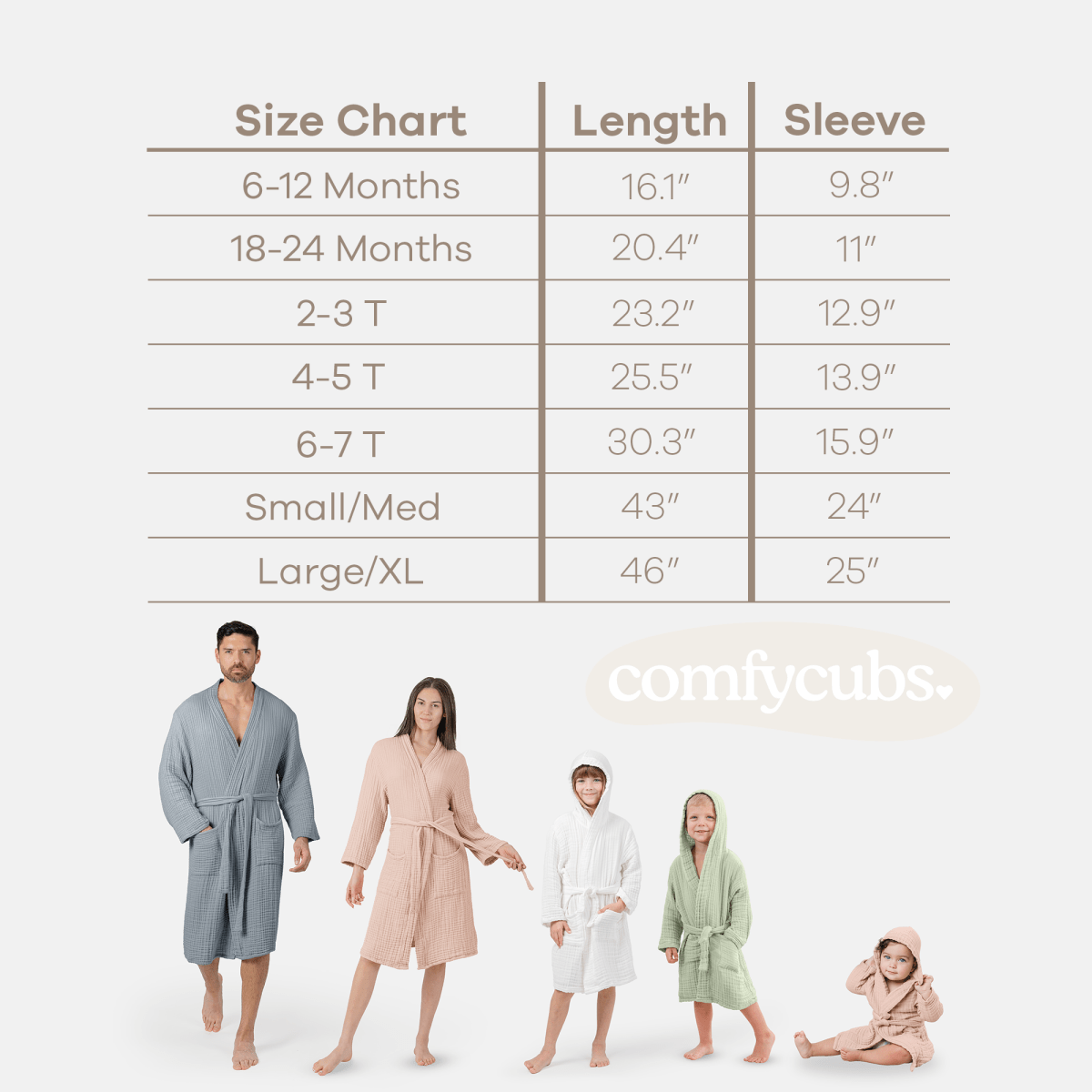 Comfy Cubs Comfy Cubs Muslin Bathrobe Hooded White 4 Layer Cotton - Everetts Place Boutique - 