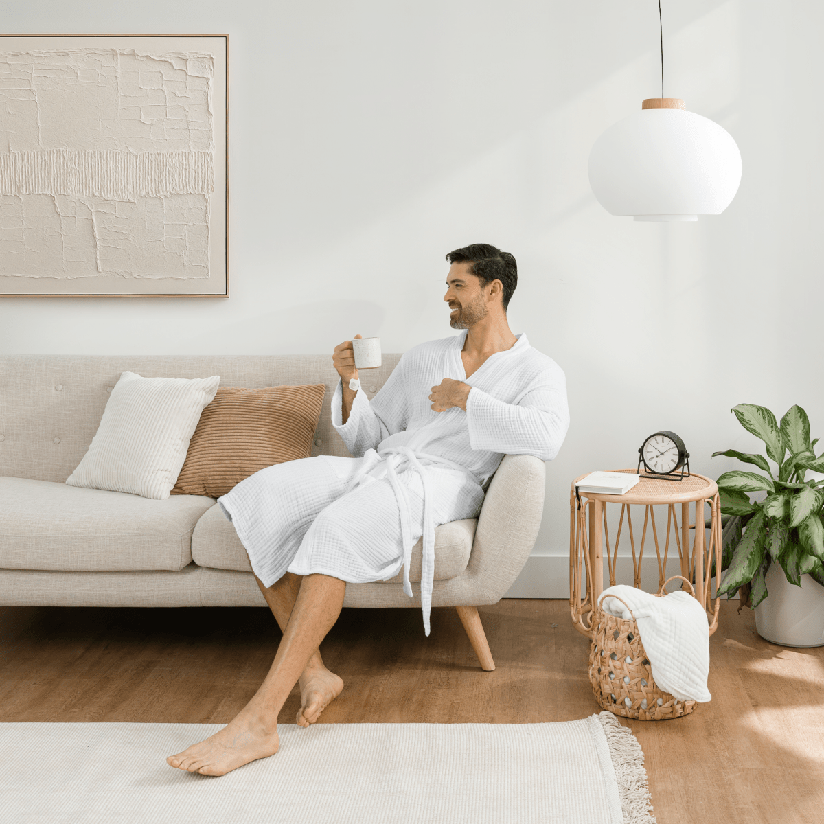 Comfy Cubs Comfy Cubs Muslin Bathrobe Hooded White 4 Layer Cotton - Everetts Place Boutique - 