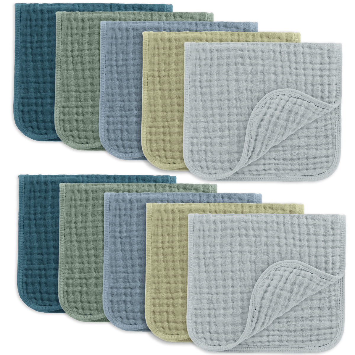 Comfy Cubs Comfy Cubs Muslin Burp Cloths Set Multi Boy Soft Absorbent - Everetts Place Boutique - 