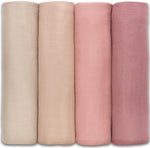 Comfy Cubs Muslin Swaddle Blankets 4 Pack Cream Blush Mauve Comfy Cubs Everetts Place: Online Boutique