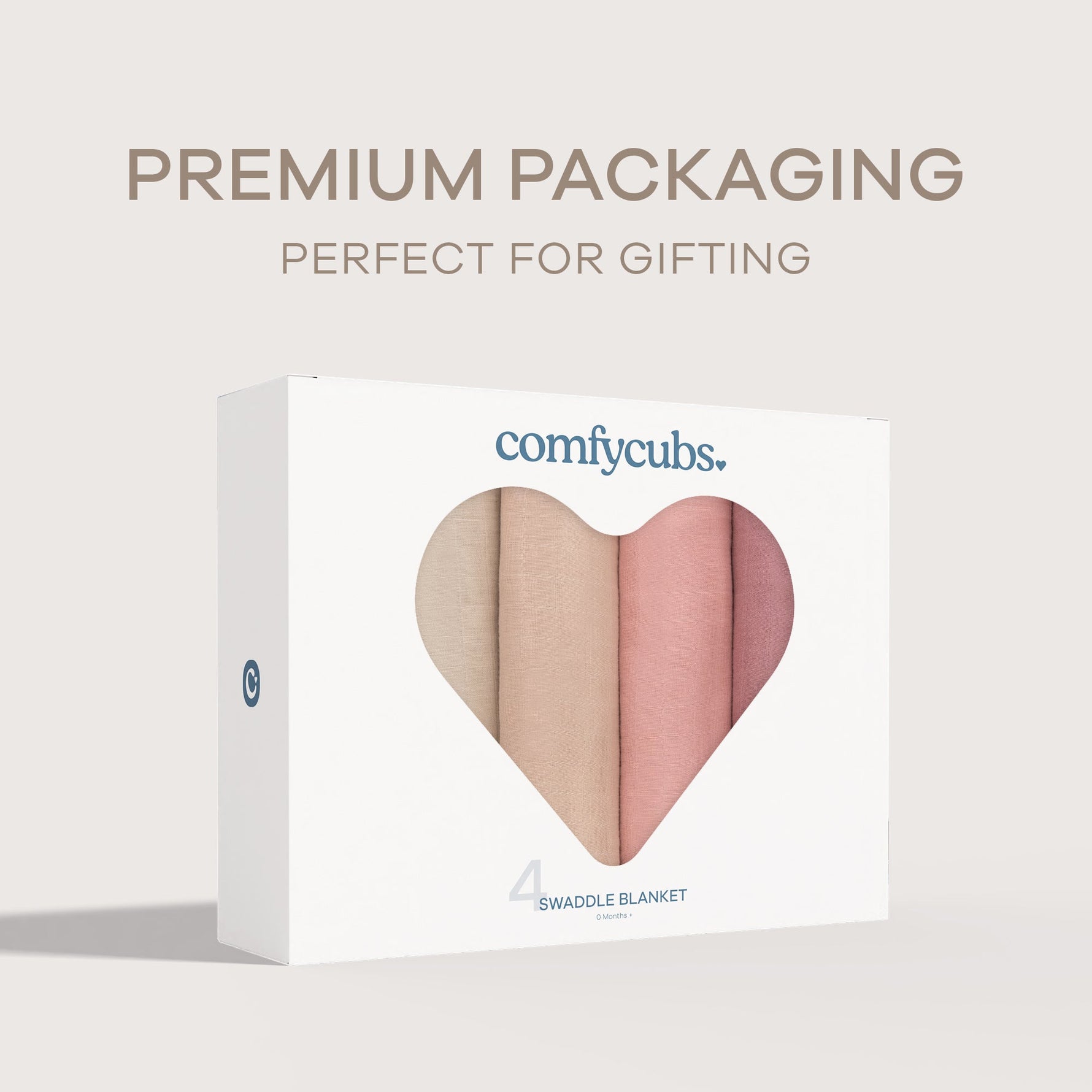 Comfy Cubs Muslin Swaddle Blankets 4 Pack Cream Blush Mauve Comfy Cubs Everetts Place: Online Boutique