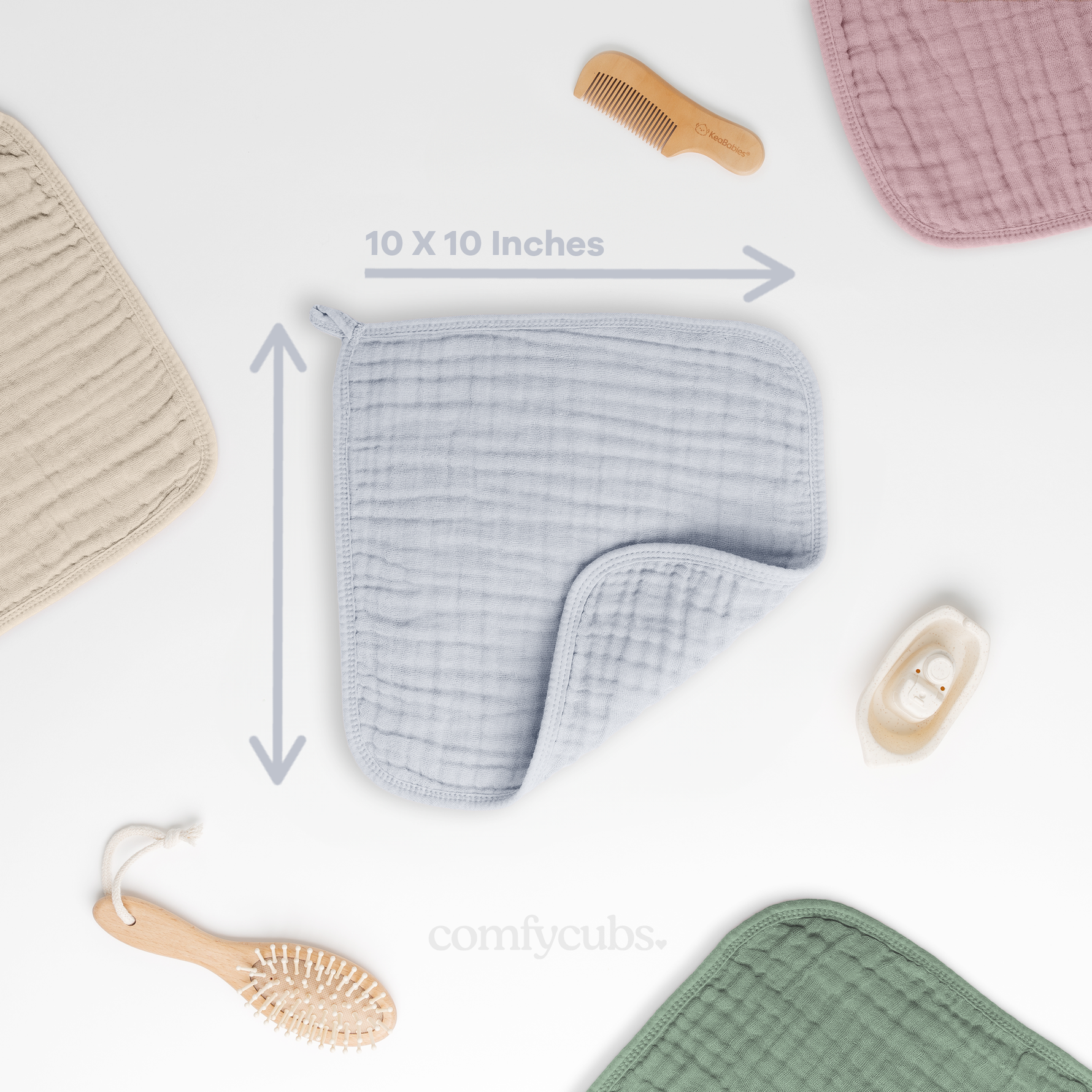 Comfy Cubs Muslin Washcloths Slate For Gentle Baby Bath Comfy Cubs Everetts Place: Online Boutique