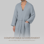 Comfy Cubs Pacific Blue Muslin Bathrobe 100 Percent Cotton Comfy Cubs Everetts Place: Online Boutique