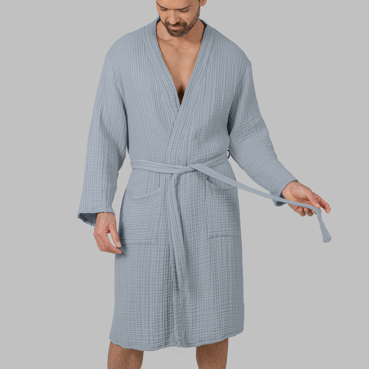 Comfy Cubs Comfy Cubs Pacific Blue Muslin Bathrobe 100 Percent Cotton - Everetts Place Boutique - 