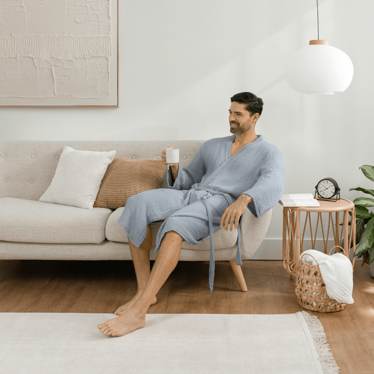 Comfy Cubs Comfy Cubs Pacific Blue Muslin Bathrobe 100 Percent Cotton - Everetts Place Boutique - 