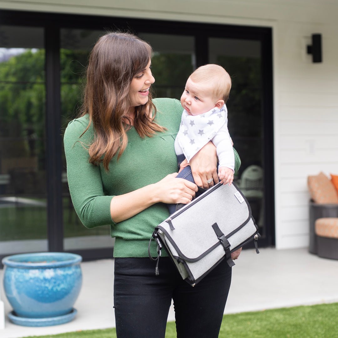 Comfy Cubs Comfy Cubs Portable Changing Pad Solid Grey On The Go - Everetts Place Boutique - 