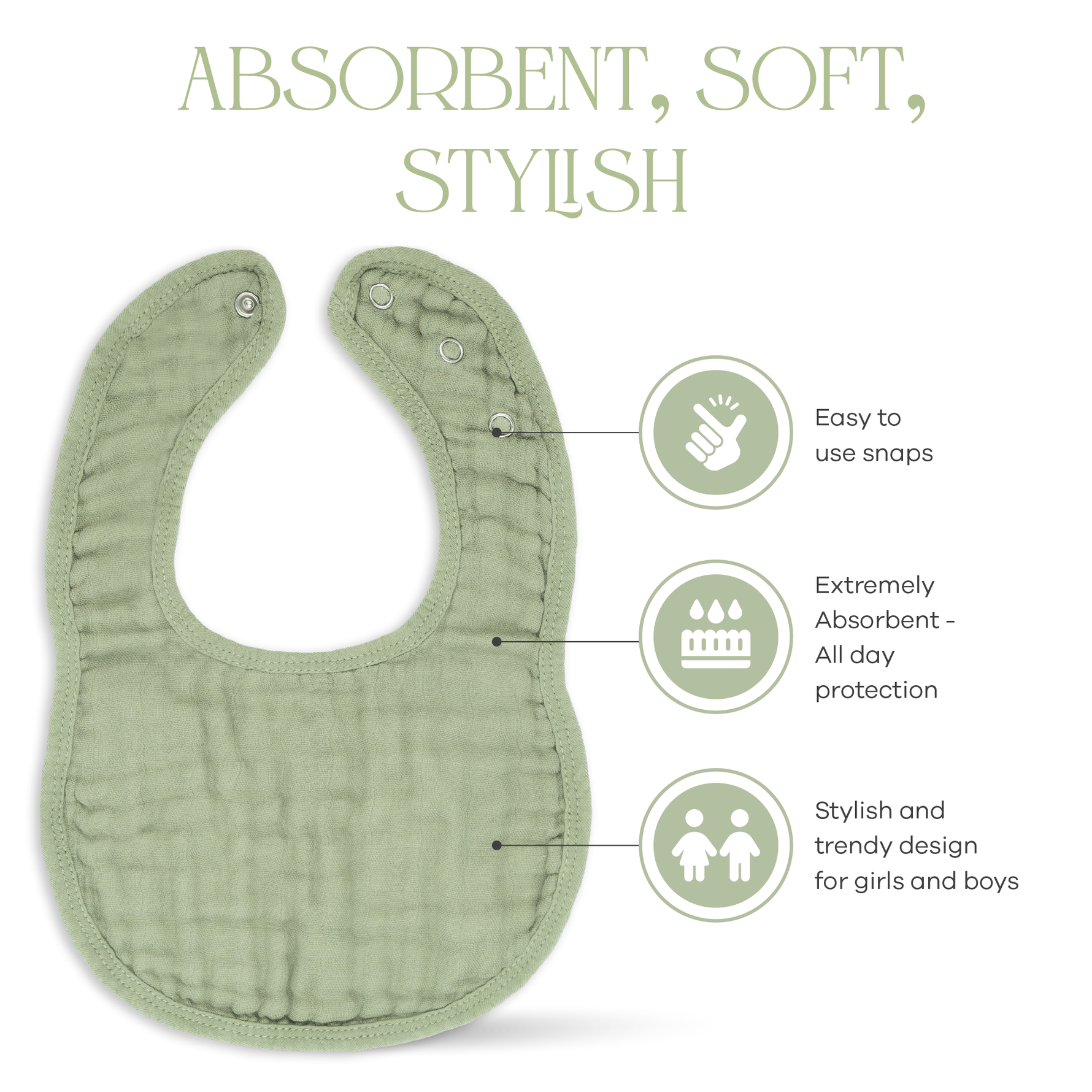 Comfy Cubs Sage Muslin Bibs for Drool and Comfort Daily Comfy Cubs Everetts Place: Online Boutique