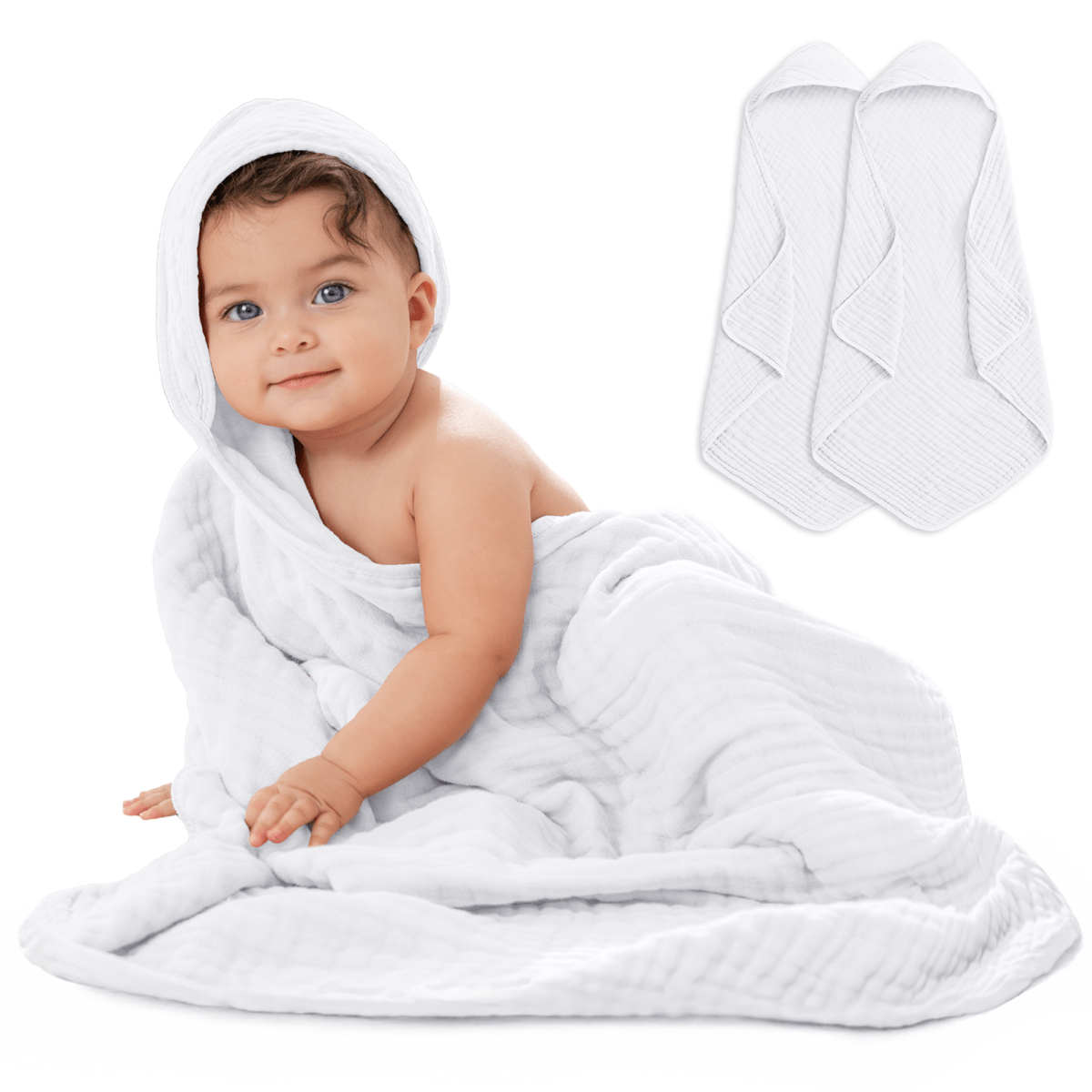 Comfy Cubs Comfy Cubs Soft Baby Hooded Towel White Plush Bath Wrap - Everetts Place Boutique - 