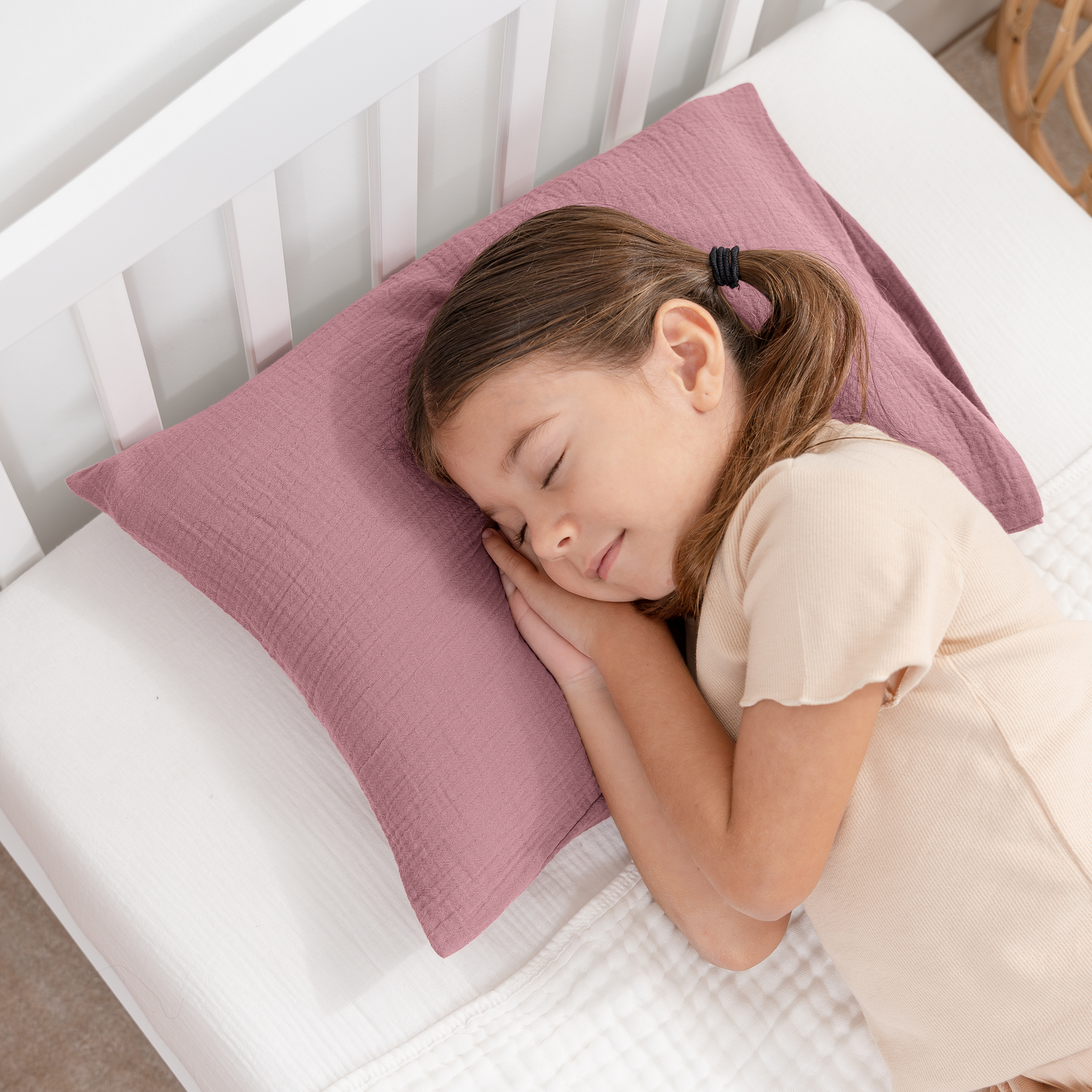 Comfy Cubs Toddler Pillow With Mauve Muslin Pillowcase Comfy Cubs Everetts Place: Online Boutique