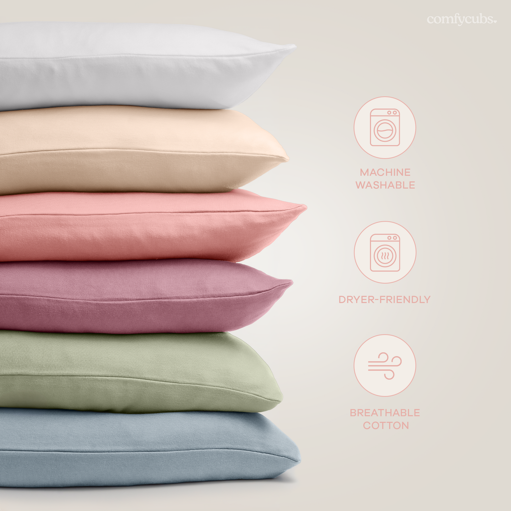 Comfy Cubs Toddler Pillow With Sage Cotton Pillowcase Comfy Cubs Everetts Place: Online Boutique