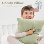Comfy Cubs Toddler Pillows With Sage Muslin Pillow Case Comfy Cubs Everetts Place: Online Boutique