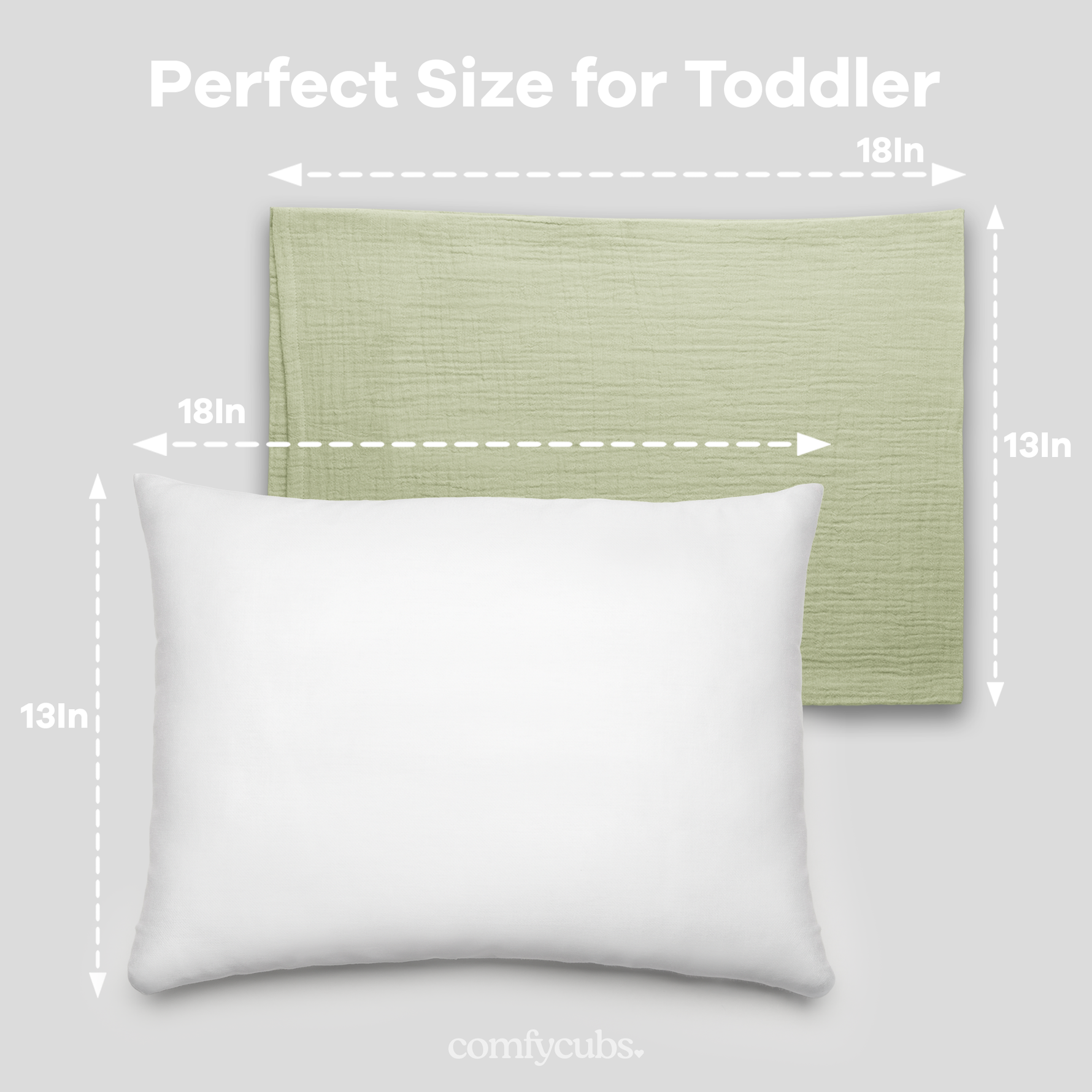 Comfy Cubs Toddler Pillows With Sage Muslin Pillow Case Comfy Cubs Everetts Place: Online Boutique