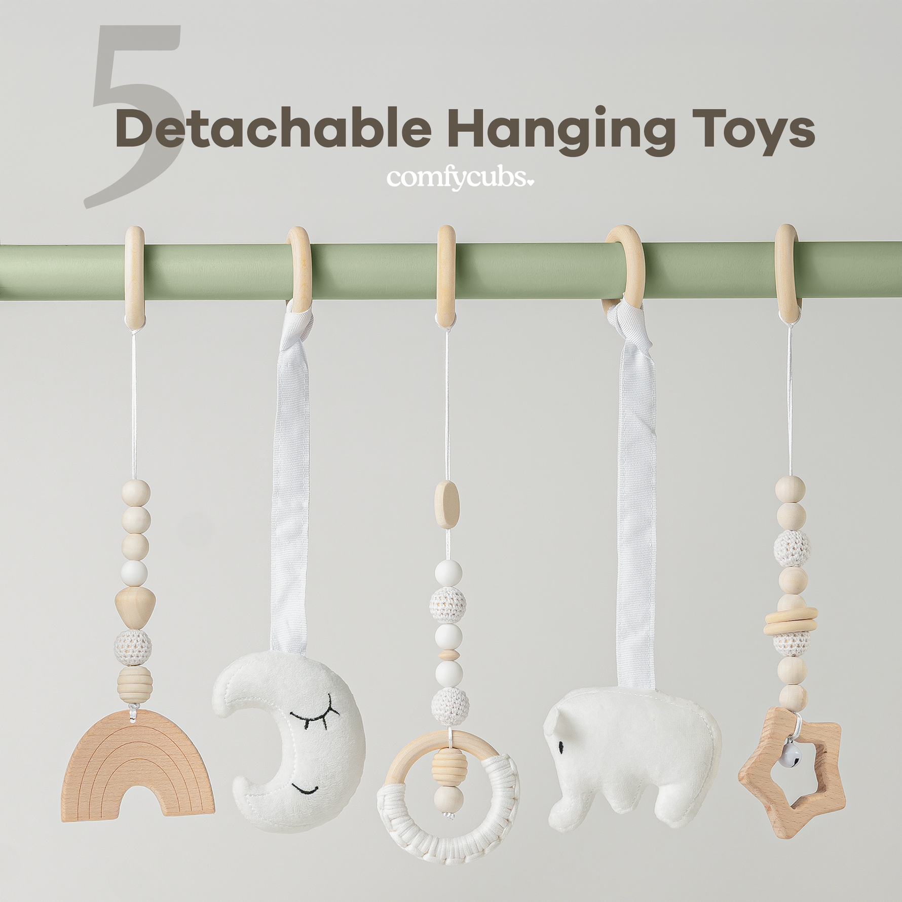 Comfy Cubs Wooden Baby Play Gym Sage Natural Pine Finish Comfy Cubs Everetts Place: Online Boutique