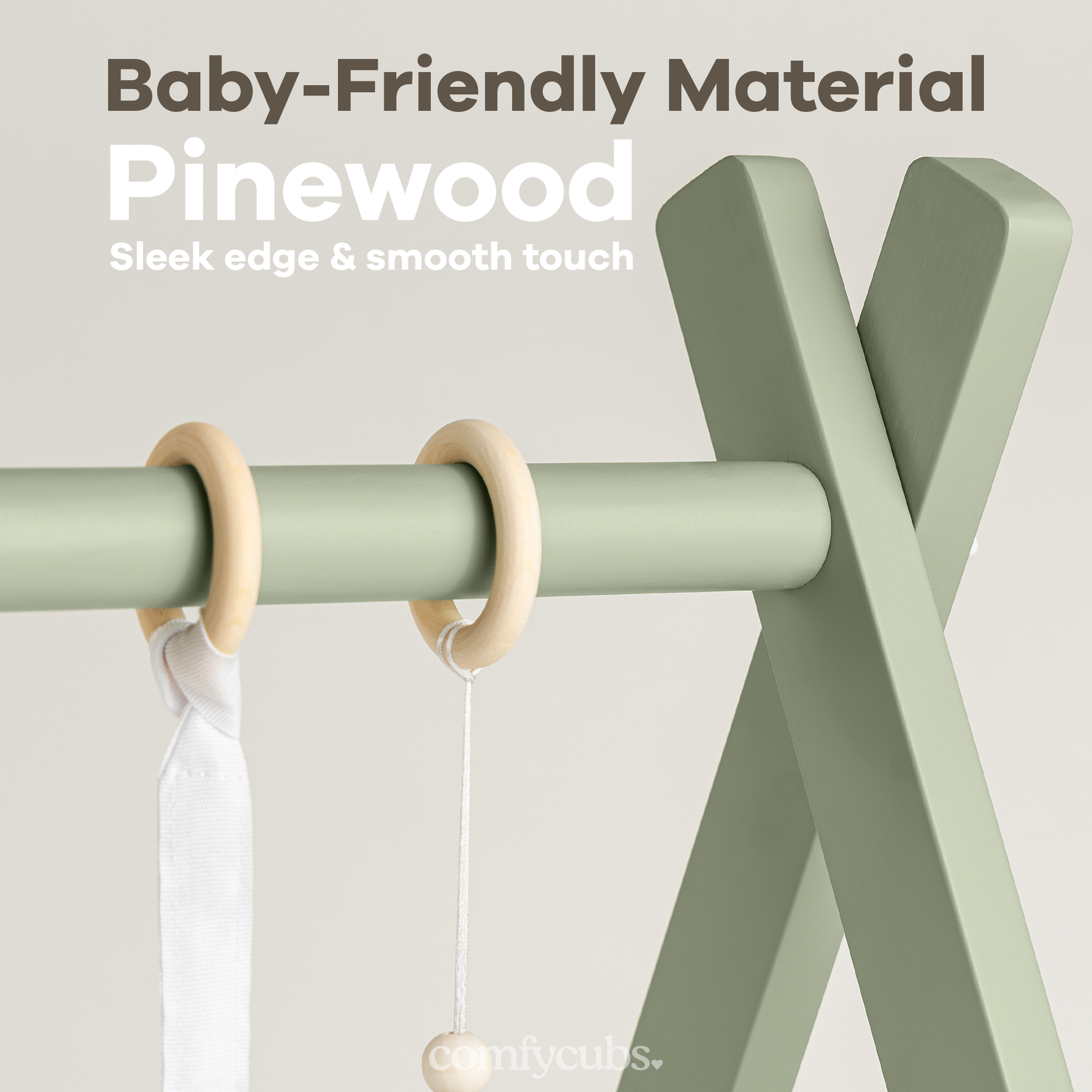 Comfy Cubs Wooden Baby Play Gym Sage Natural Pine Finish Comfy Cubs Everetts Place: Online Boutique