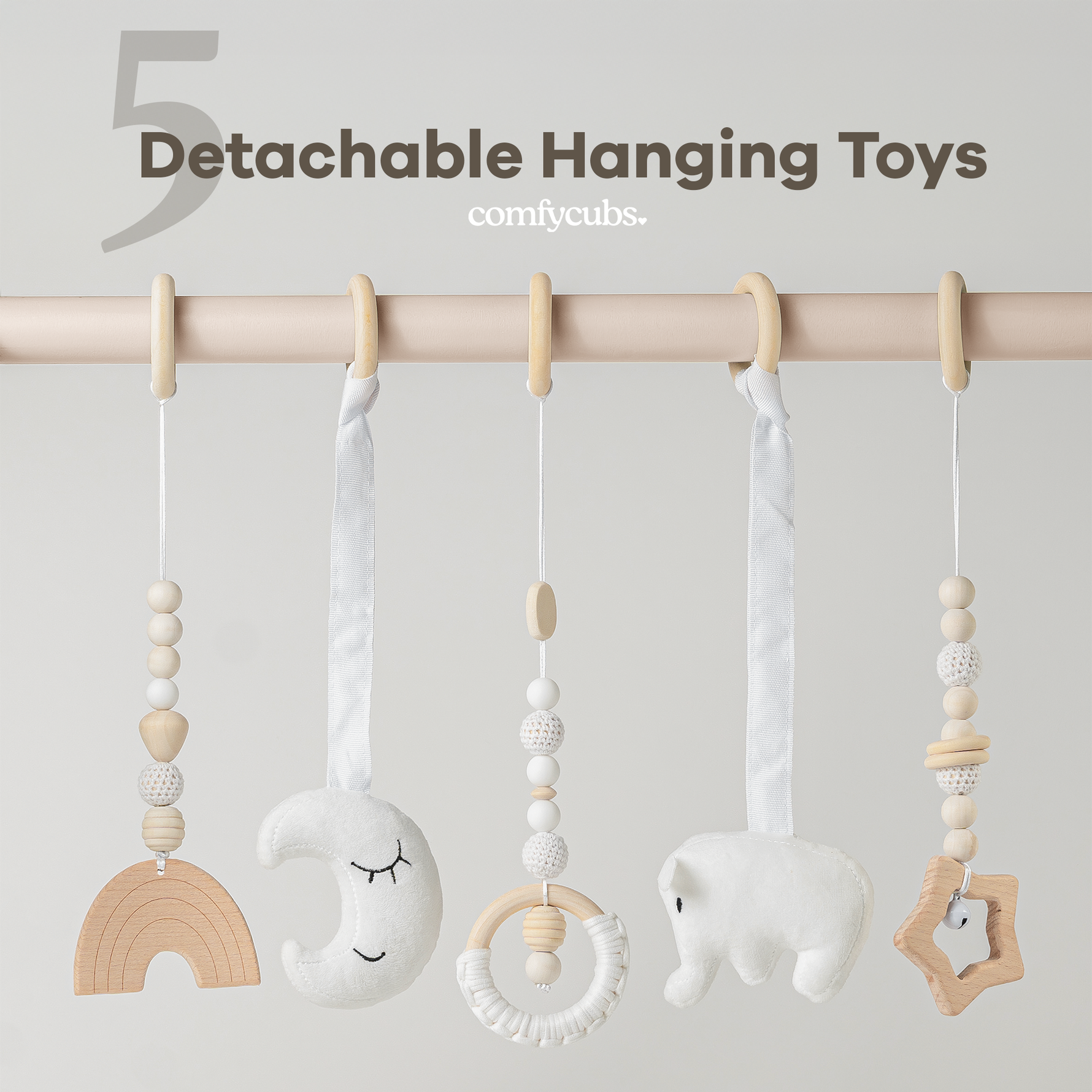 Comfy Cubs Wooden Baby Play Gym in Blush Natural Finish Comfy Cubs Everetts Place: Online Boutique