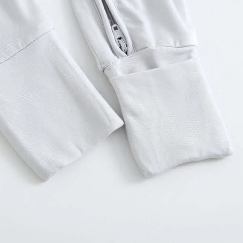 Luxie Charm Comfy Gray Zippered Baby Romper - Everetts Place Boutique - 
