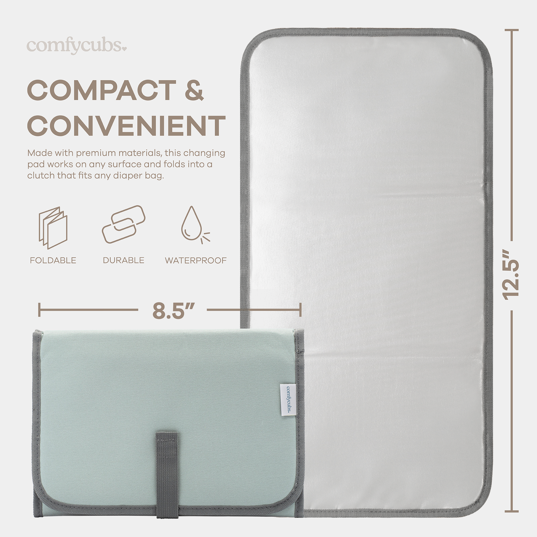 Compact Changing Pad Earth Green for On The Go Parents Comfy Cubs Everetts Place: Online Boutique