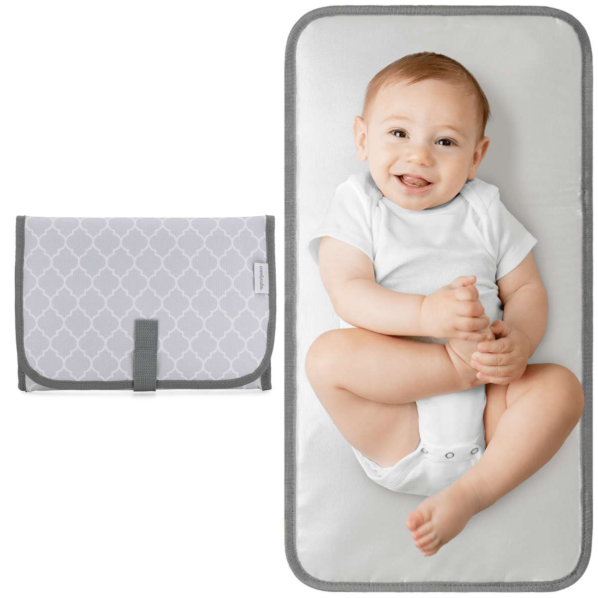 Comfy Cubs Compact Grey Pattern Changing Pad For Travel And On The Go - Everetts Place Boutique - 