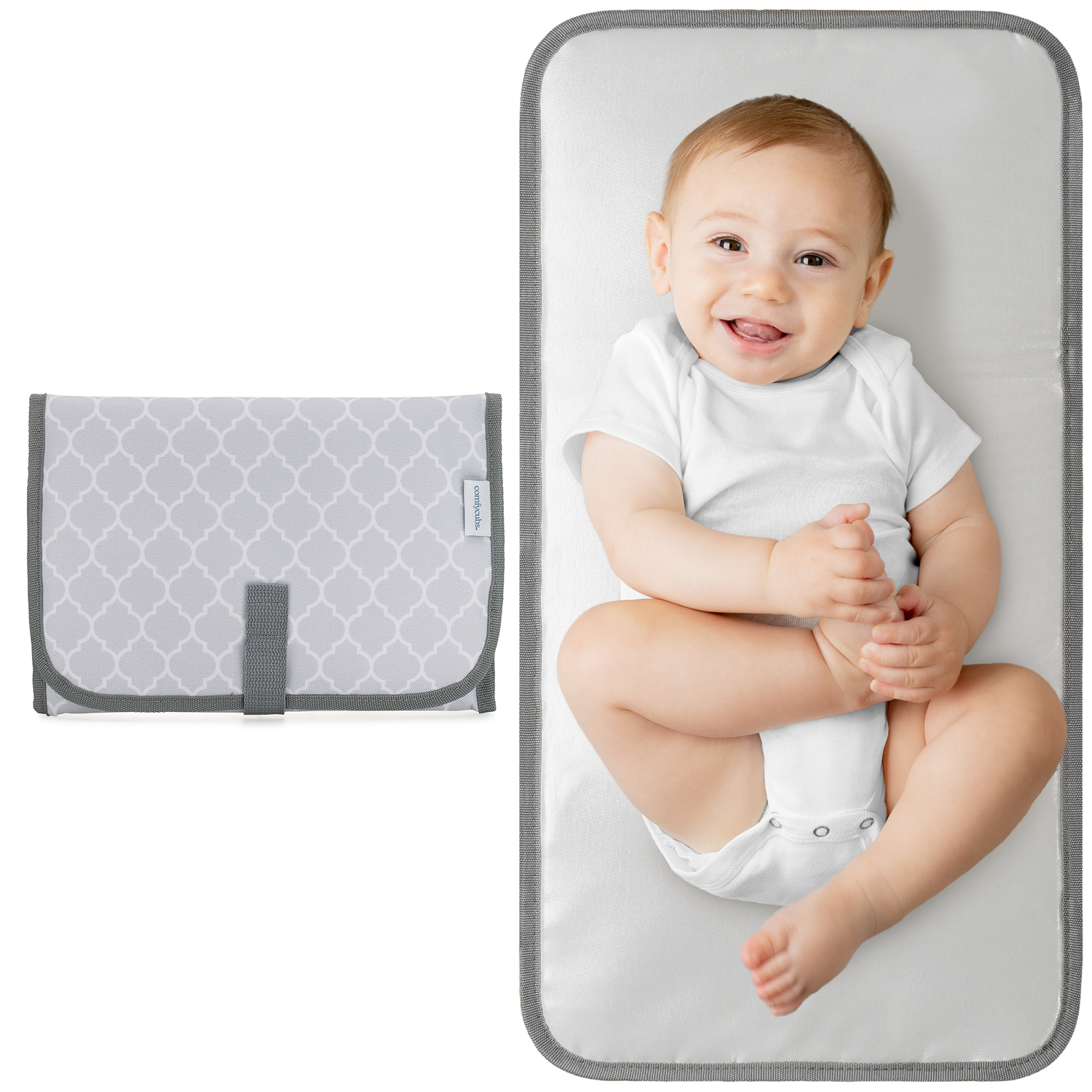 Compact Grey Pattern Changing Pad For Travel And On The Go Comfy Cubs Everetts Place: Online Boutique