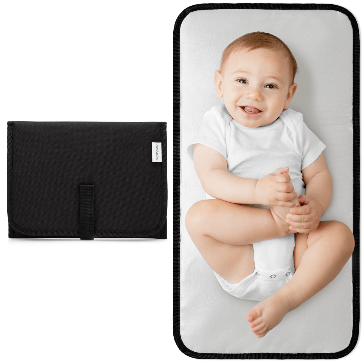 Comfy Cubs Compact Portable Changing Pad Solid Black On The Go - Everetts Place Boutique - 