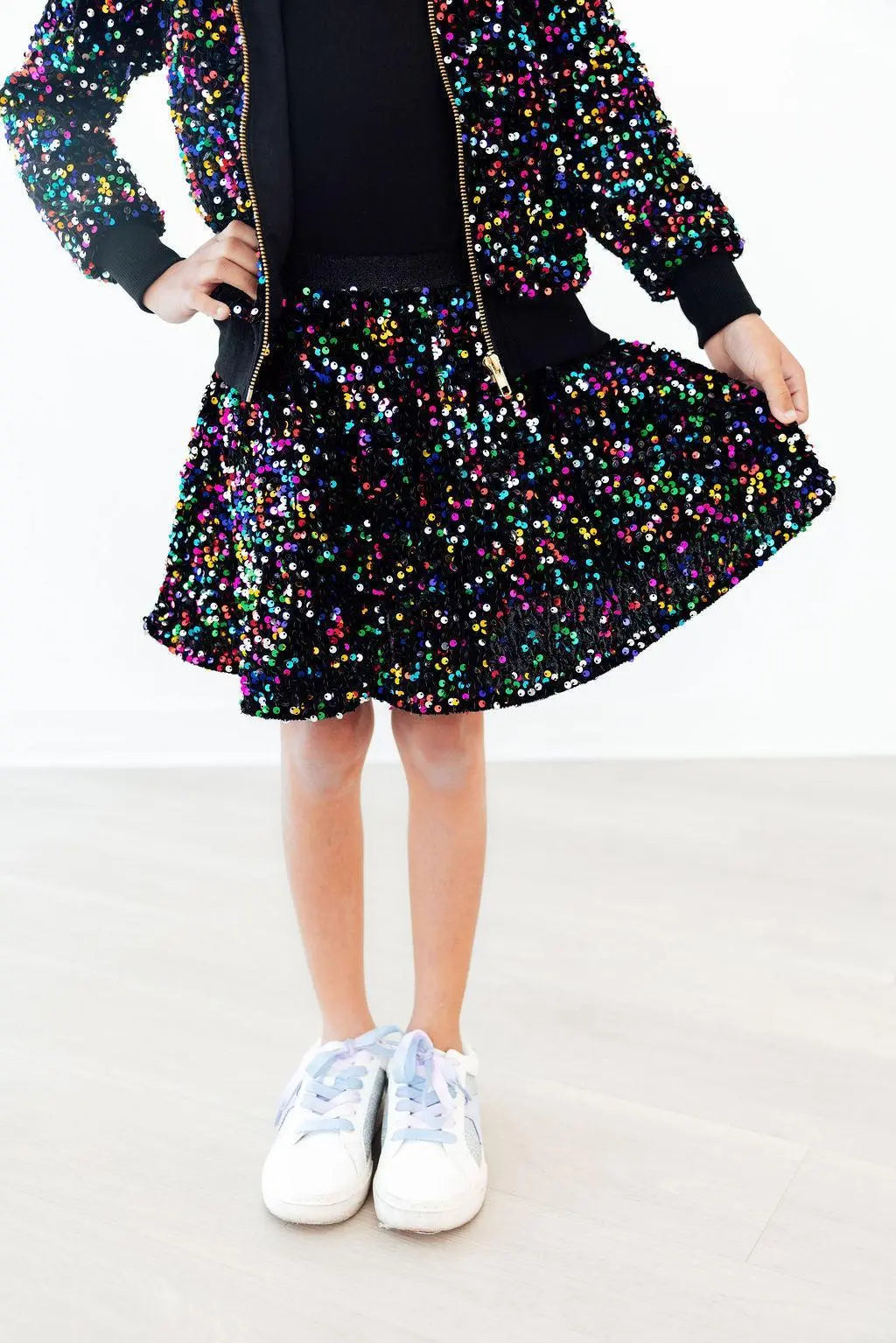 Mila & Rose ® Confetti Velvet Sequin Twirl Skort - 