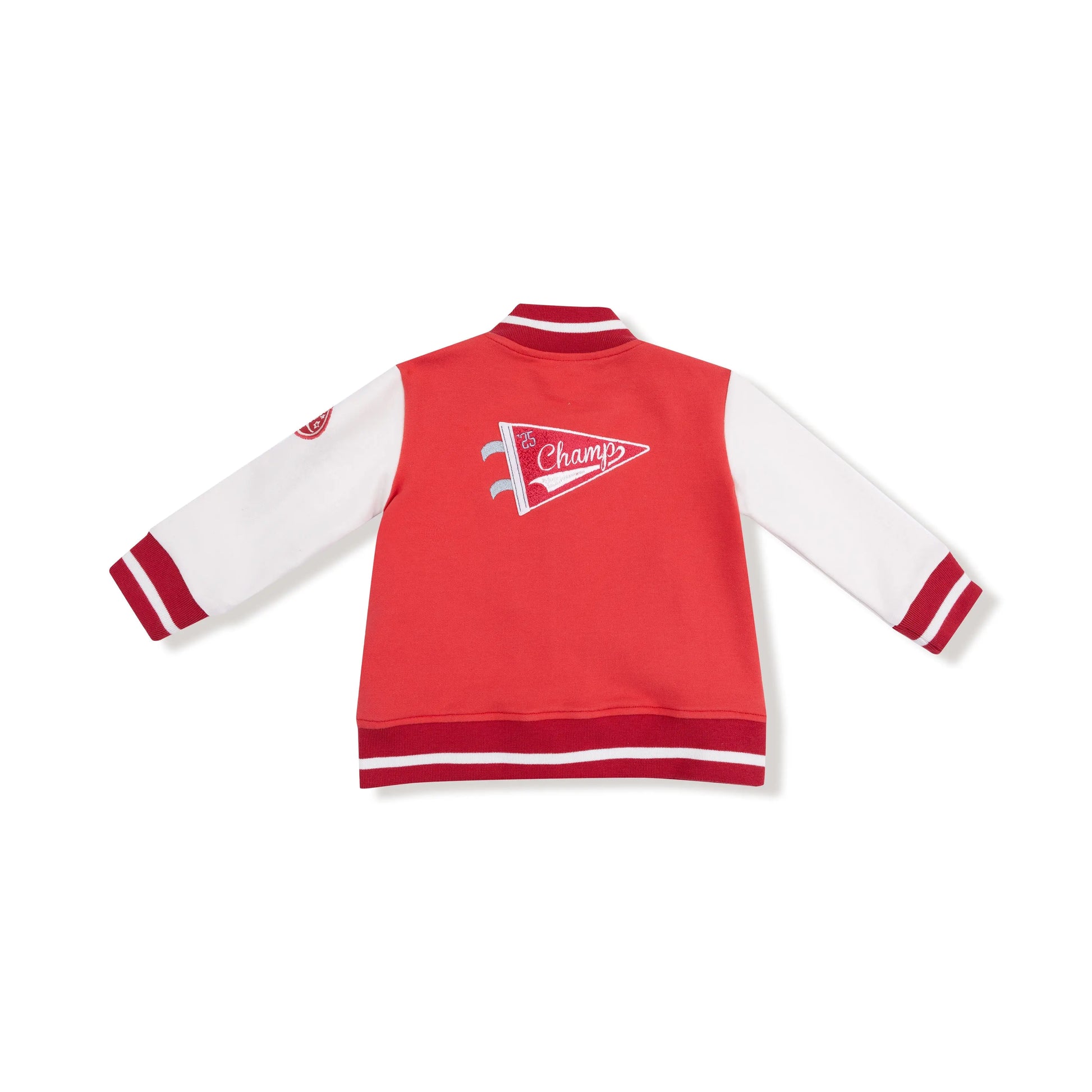 Cool Comfy Letterman Jacket with Chenille Pennant Patch for Kids Angel Dear Everetts Place: Online Boutique