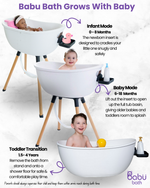 Elevated Ergonomic Baby Bathtub for Infants & Toddlers by Babu Bath