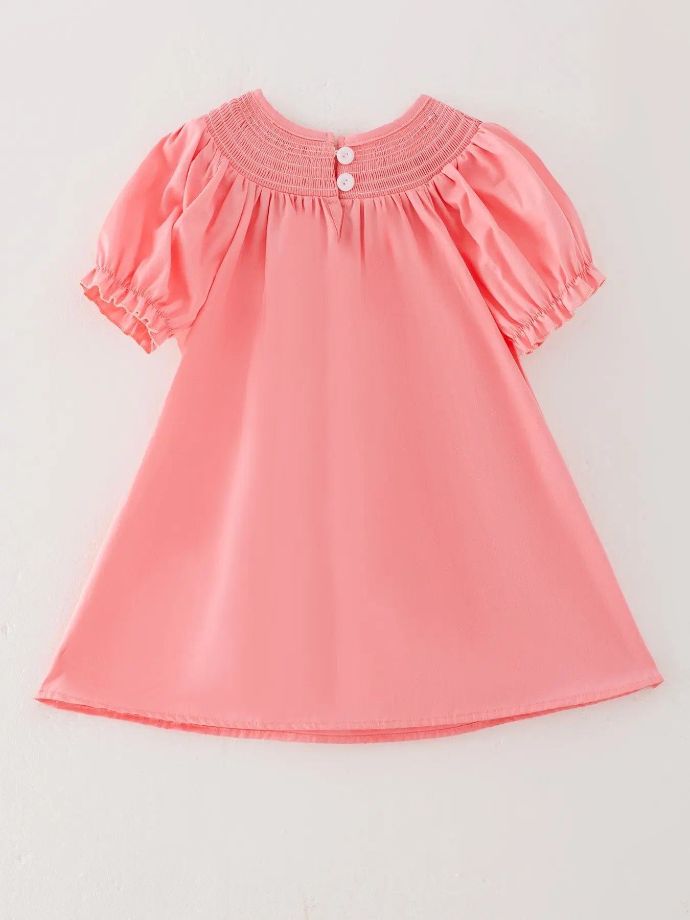 Coral Smocked Church Christ Bishop Christening Dress for Girls Rylee Faith Designs Everetts Place: Online Boutique