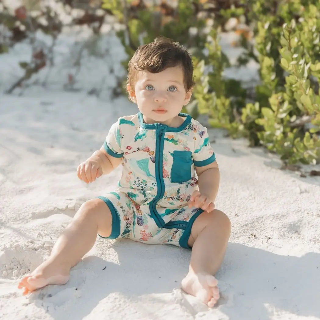 Coral Reef Shorty Romper | Bamboo by Kolorful