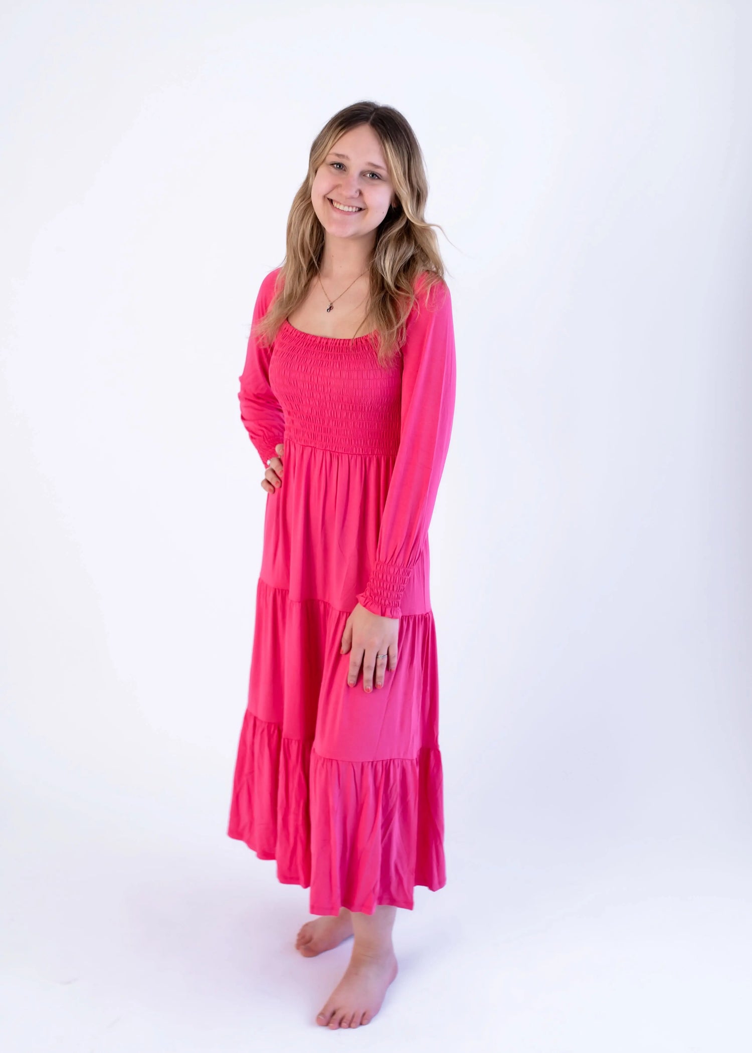Bubble Baby Cosmo | Adult Long Sleeve Smocked Dress - 