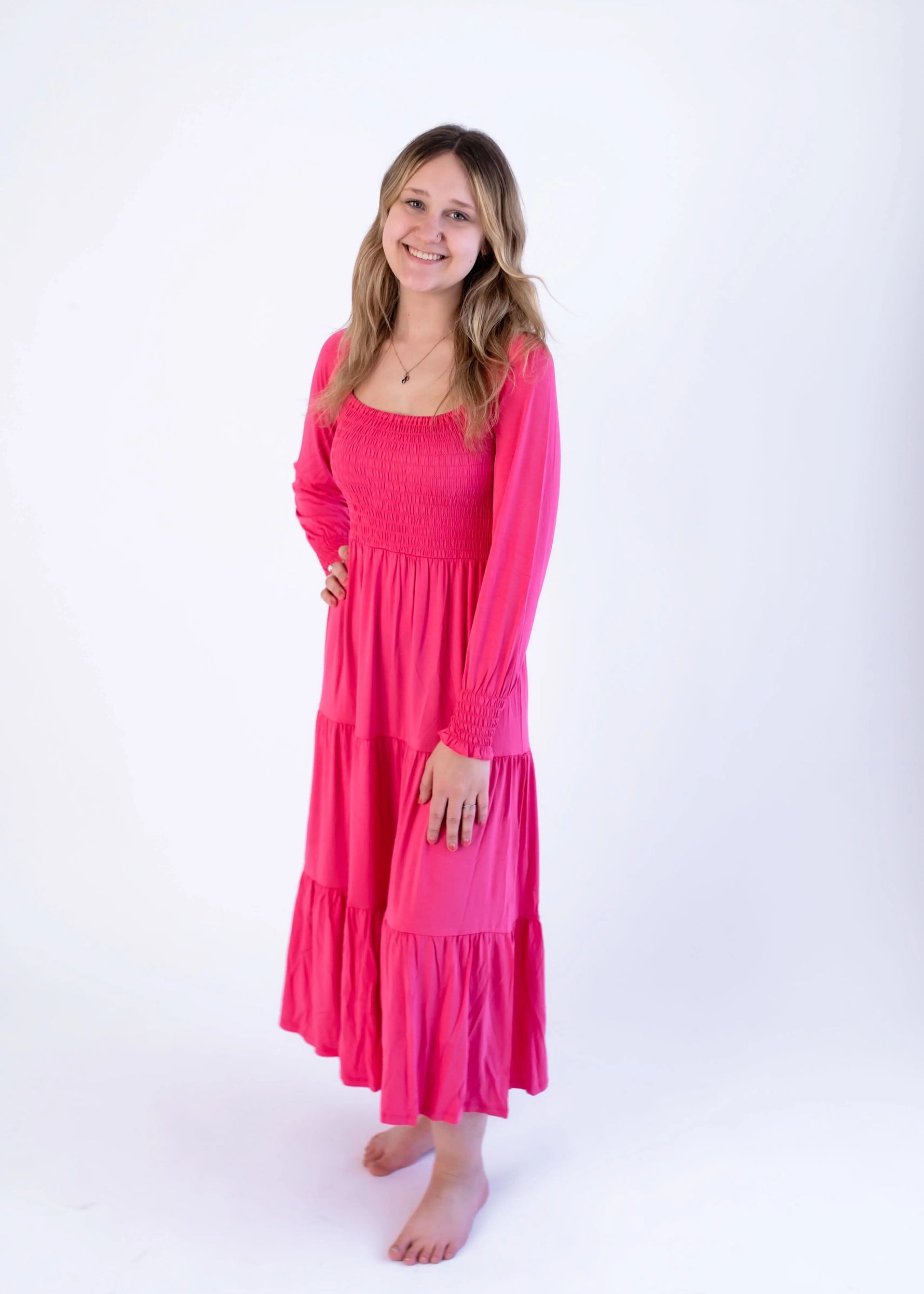 Bubble Baby Cosmo | Adult Long Sleeve Smocked Dress - 