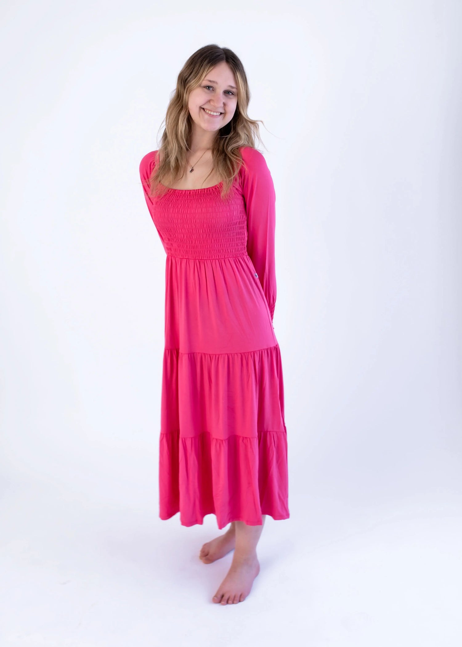Bubble Baby Cosmo | Adult Long Sleeve Smocked Dress - 