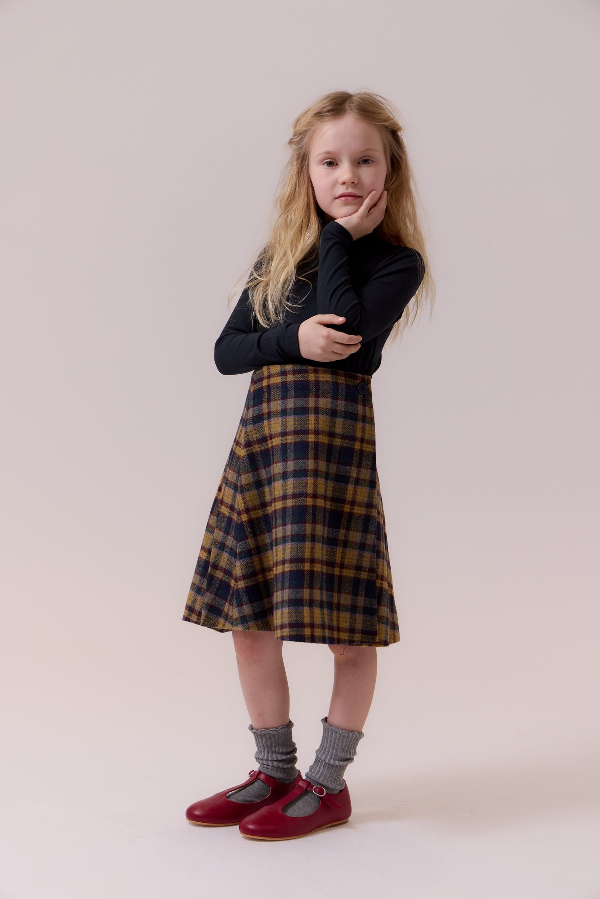Aria Plaid Wrap Skirt by Shop Cottier (view 2 of 6)