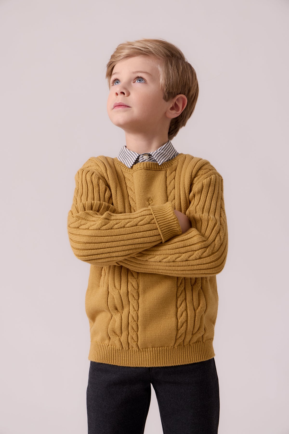Sean Cable Knit Sweater - Mustard by Shop Cottier (view 3 of 4)