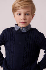 Sean Cable Knit Sweater - Navy by Shop Cottier (view 4 of 8)