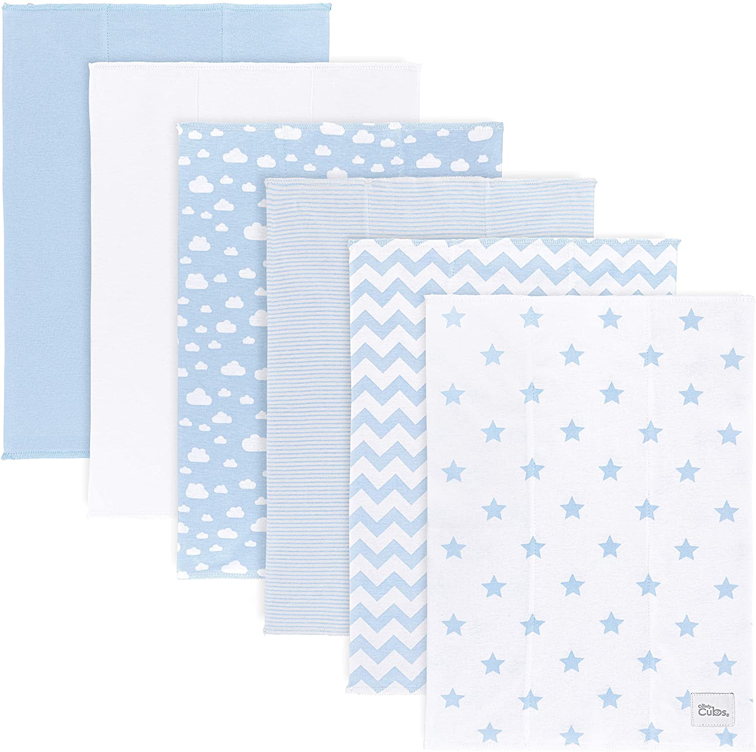 Cotton Burp Cloths Blue Pattern Baby Feeding Essentials Comfy Cubs Everetts Place: Online Boutique
