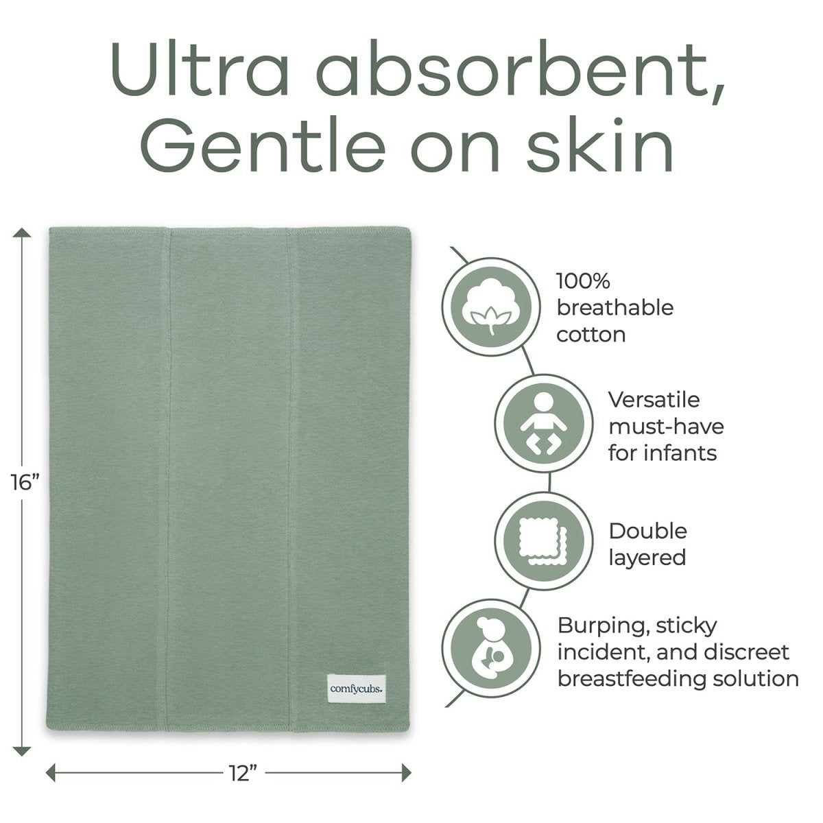 Comfy Cubs Cotton Burp Cloths Multi Boy Pack For Newborns Everyday Use - Everetts Place Boutique - 