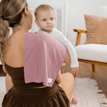 Comfy Cubs Cotton Burp Cloths in Mauve for Newborn Babies Everyday - Everetts Place Boutique - 