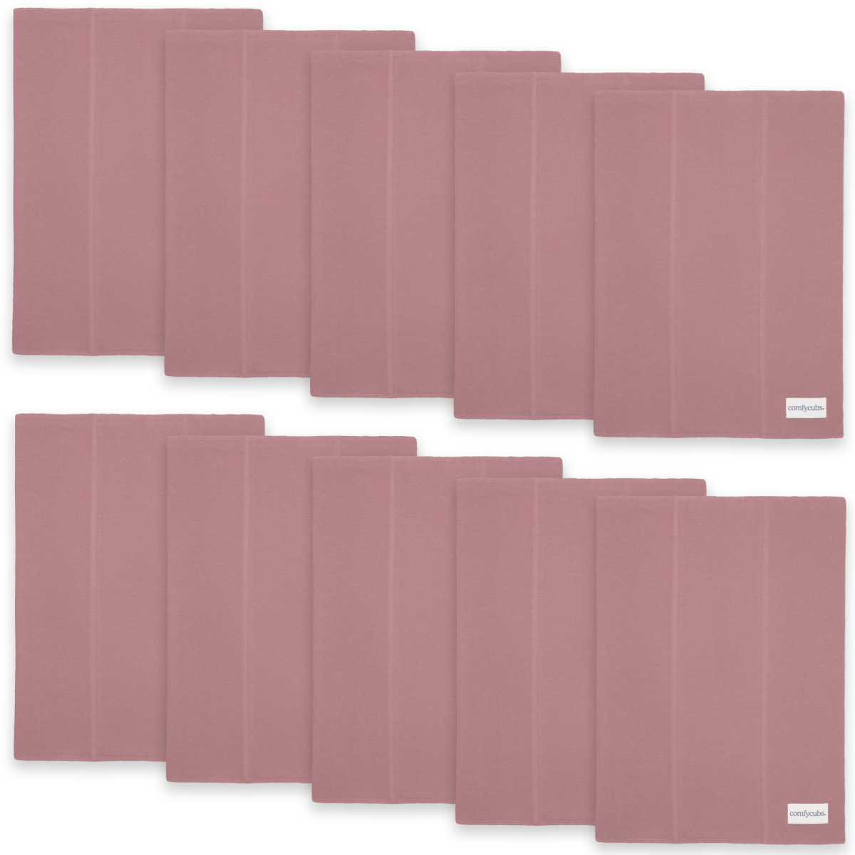 Comfy Cubs Cotton Burp Cloths in Mauve for Newborn Babies Everyday - Everetts Place Boutique - 