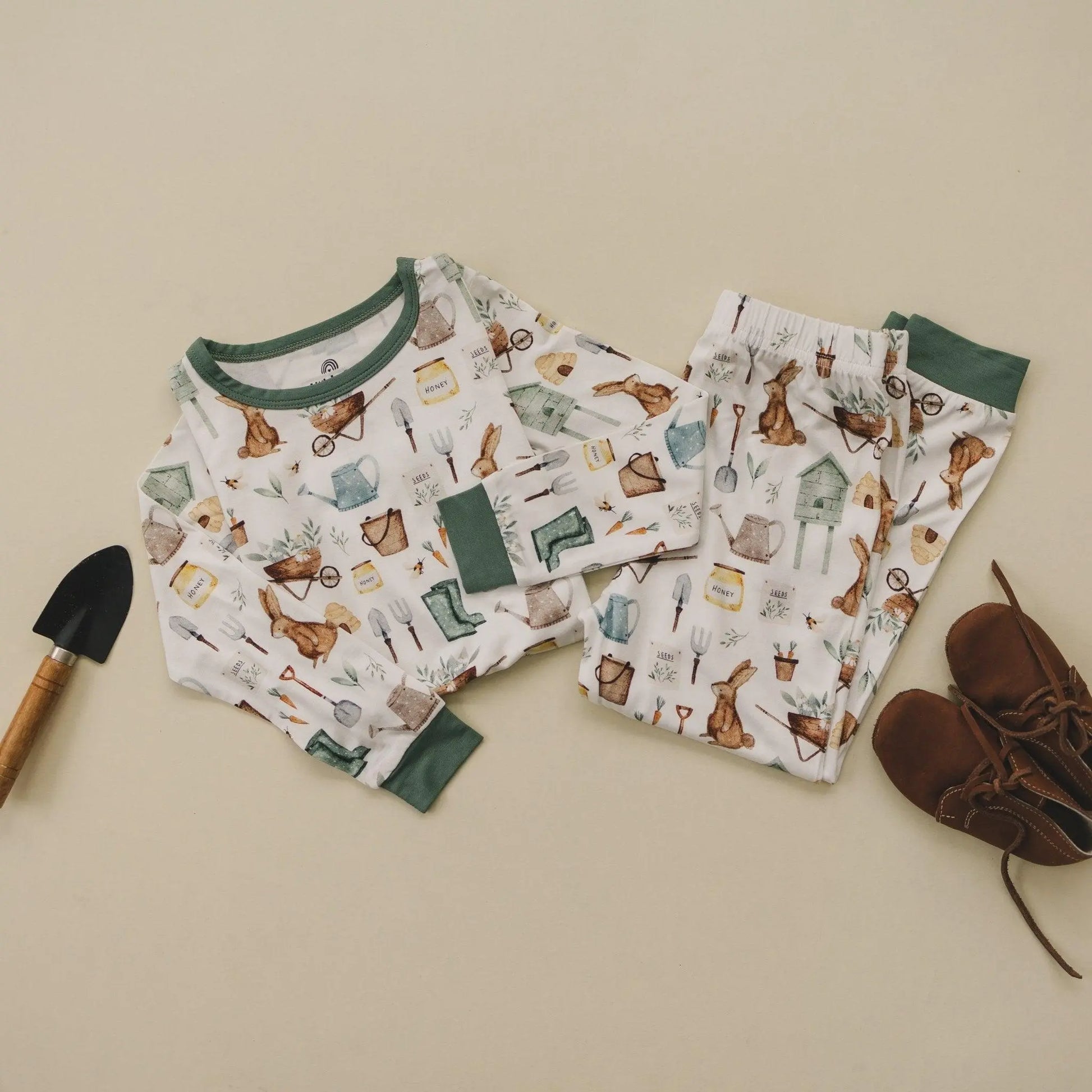 Little Joy Co. Cottontail Garden Bamboo Pajamas 2 Piece Sleepwear Soft - Apparel & Accessories > Clothing > Baby & Toddler Clothing > Baby & Toddler Sleepwear