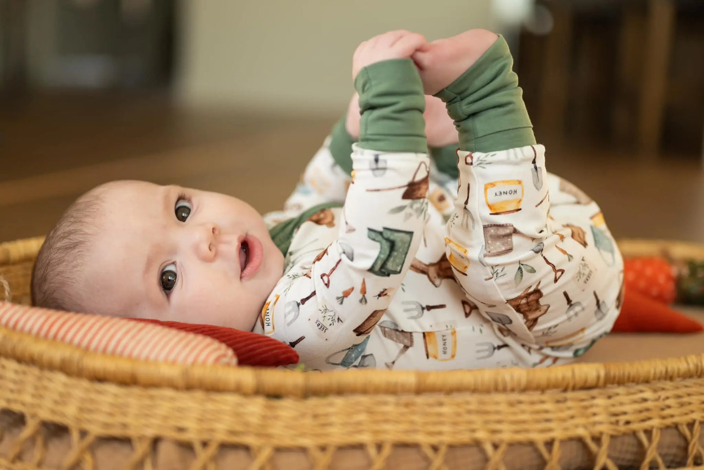 Little Joy Co. Cottontail Garden Bamboo Zippy Romper For Babies Everyday - Apparel & Accessories > Clothing > Baby & Toddler Clothing > Baby & Toddler Sleepwear